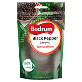 Bodrum - Black Pepper Ground - 100g: 100% natural, with no artificial colours or additives. Comes in a resealable packet—an essential spice for every kitchen.